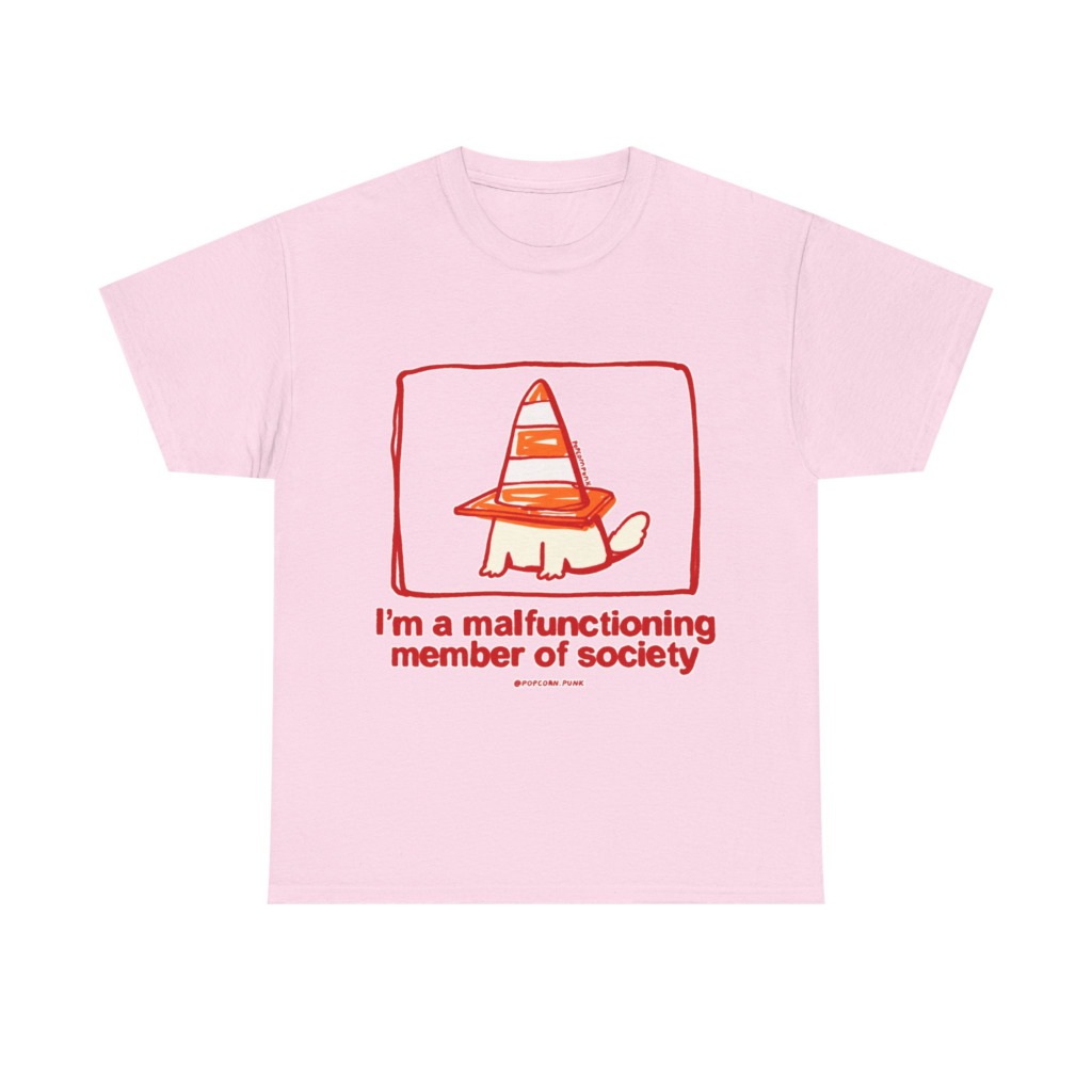 White 'Malfunctioning Member' Dog Graphic T-Shirt