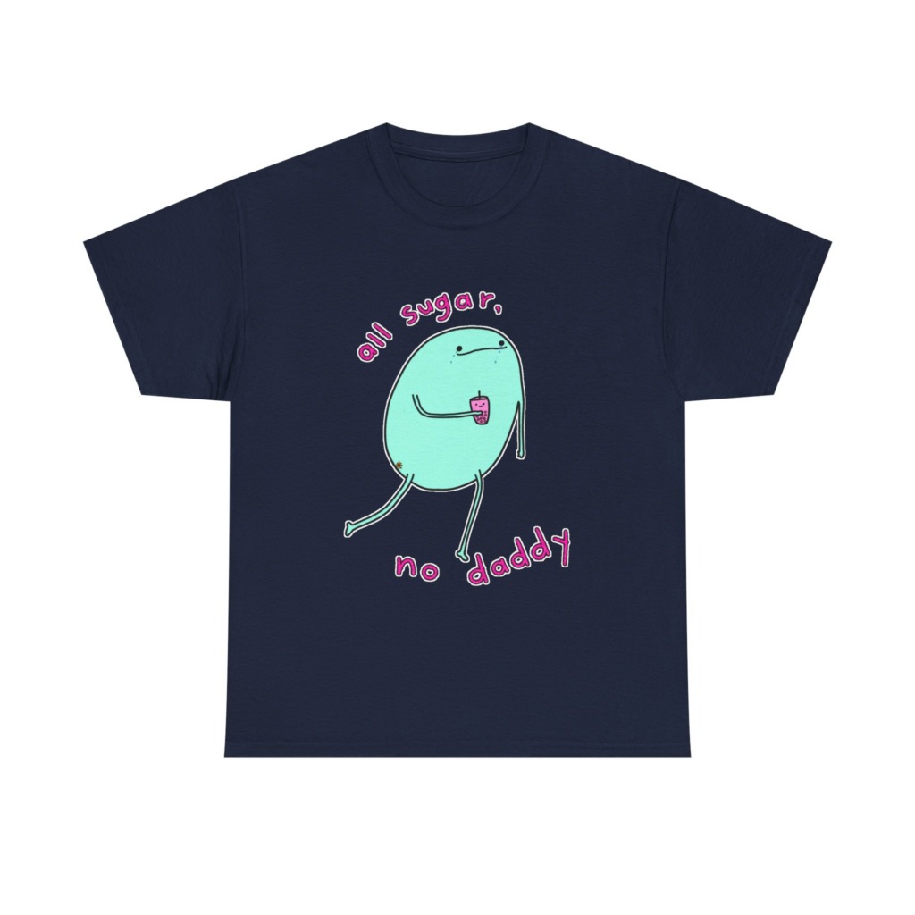 T-Shirt with 'All Sugar, No Daddy' Boba Blob Graphic