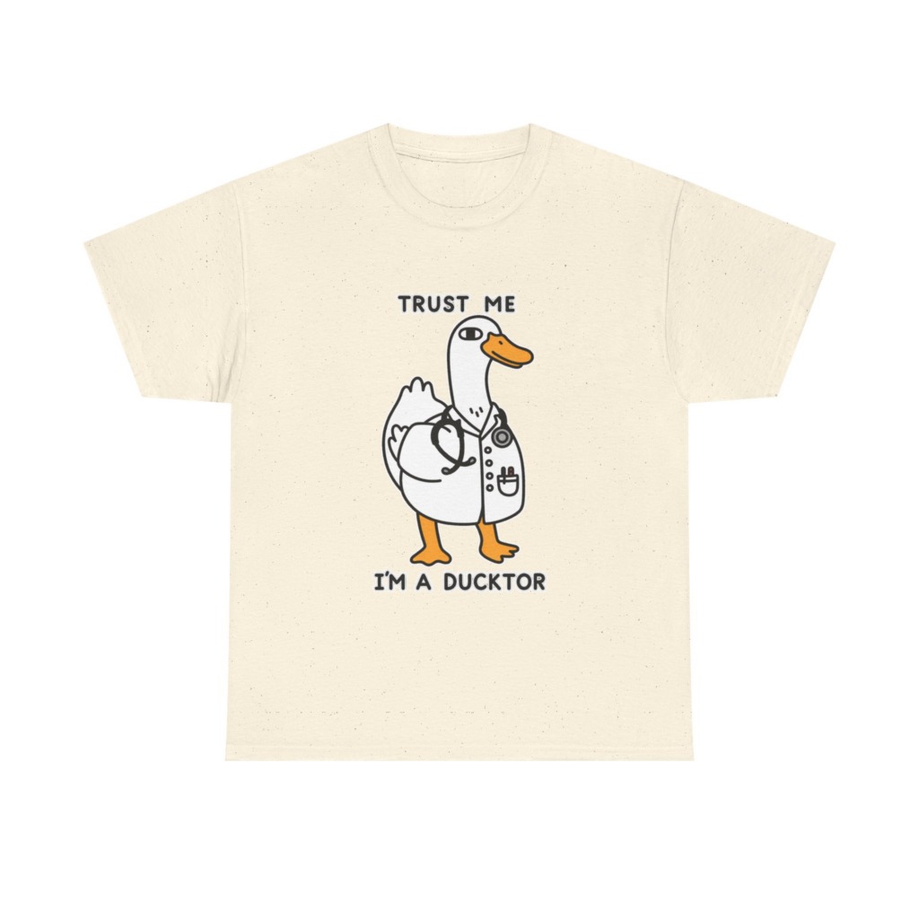 T-shirt with Doctor Duck 'Trust Me, I'm a Ducktor' Print