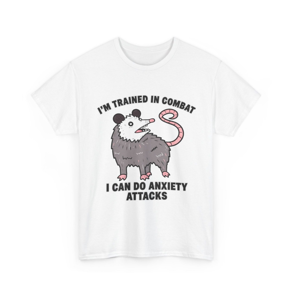 Opossum Combat Anxiety Attack Graphic T-Shirt