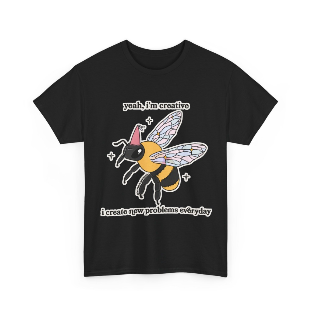 T-Shirt with Creative Party Bee Slogan Print
