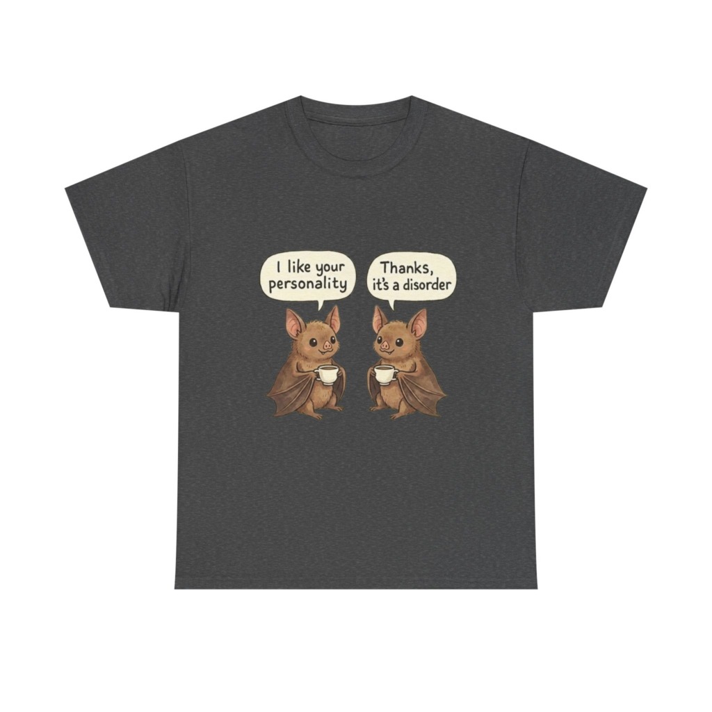 T-Shirt: Funny Bats Personality Disorder Coffee Quote