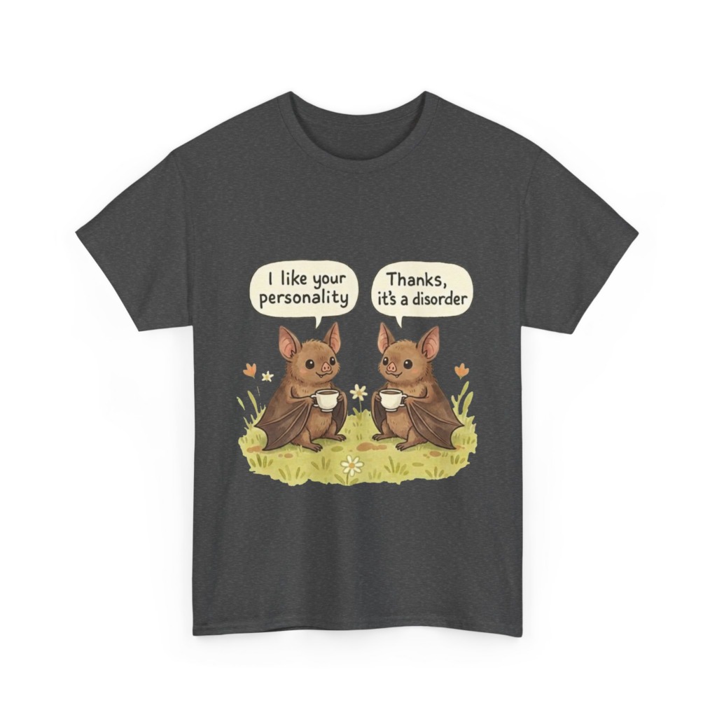 T-Shirt: Funny Bats Personality Disorder Coffee Dialogue