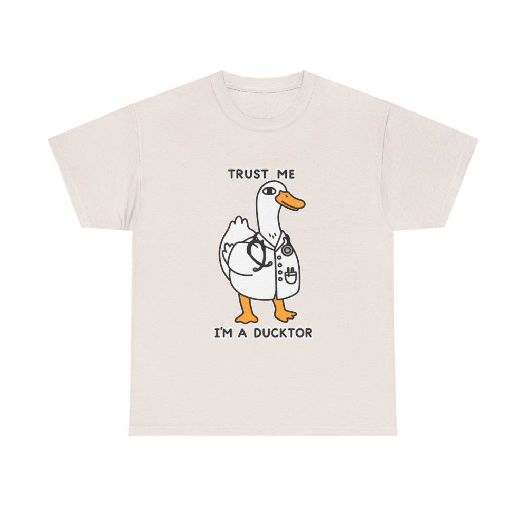 T-shirt with Doctor Duck 'Trust Me, I'm a Ducktor' Print