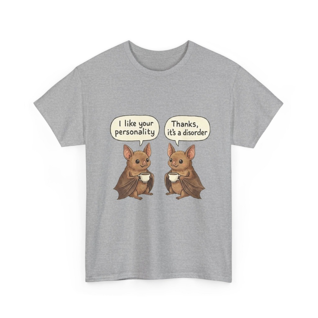 T-Shirt: Witty Bats with Coffee 'Personality Disorder'
