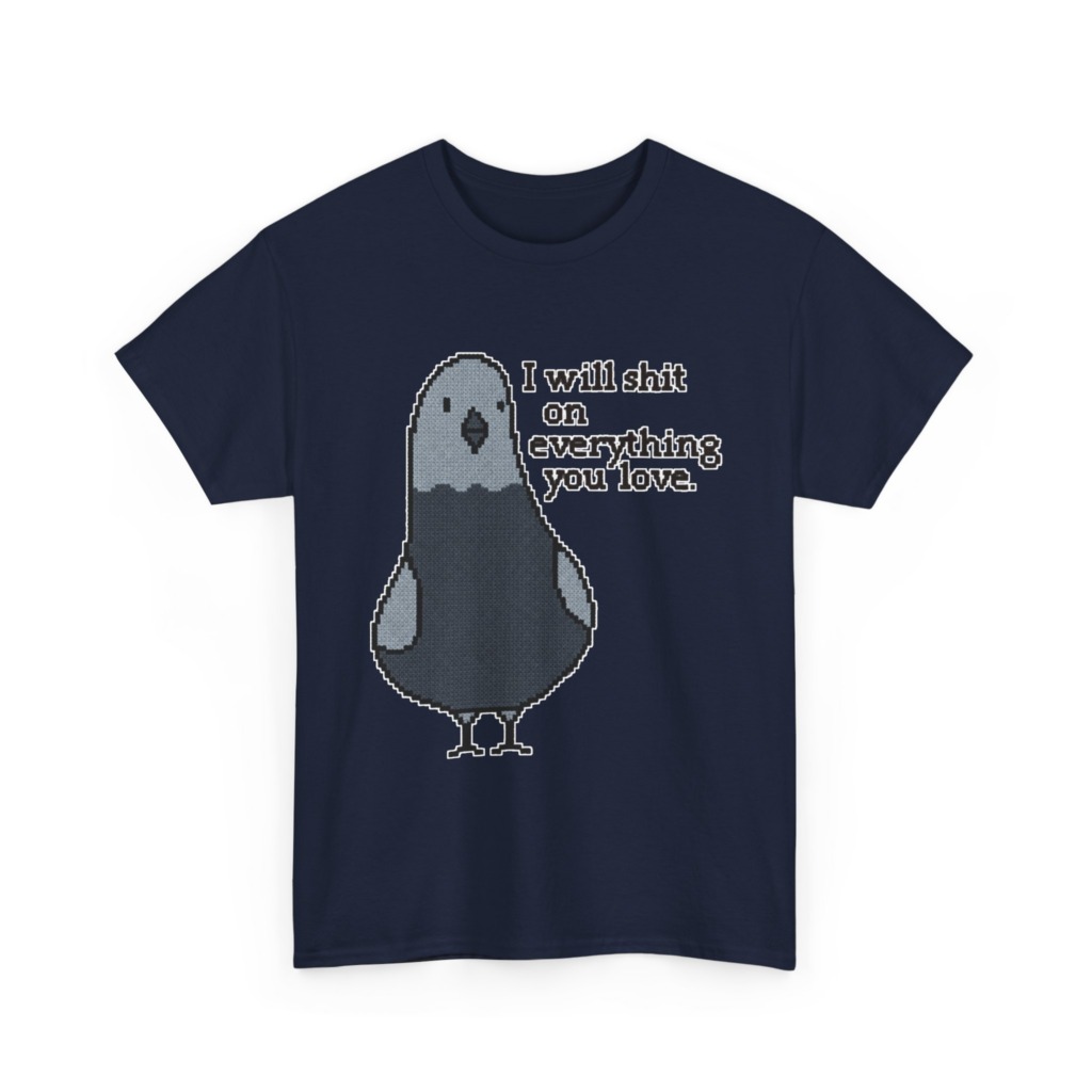 Pixel Art Pigeon Slogan T-Shirt