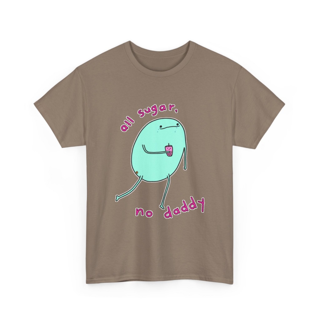 T-Shirt with 'All Sugar, No Daddy' Boba Blob Graphic