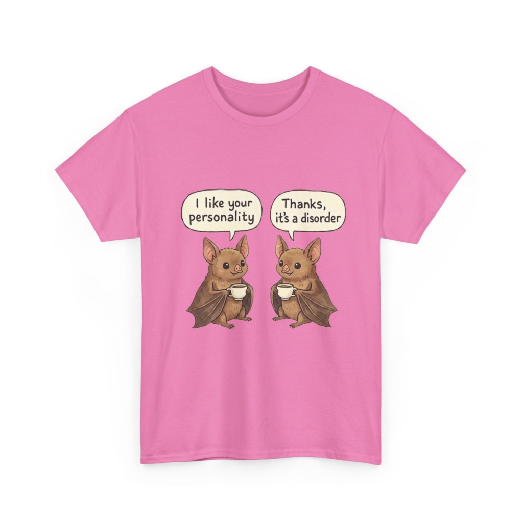 T-Shirt: Witty Bats with Coffee 'Personality Disorder'
