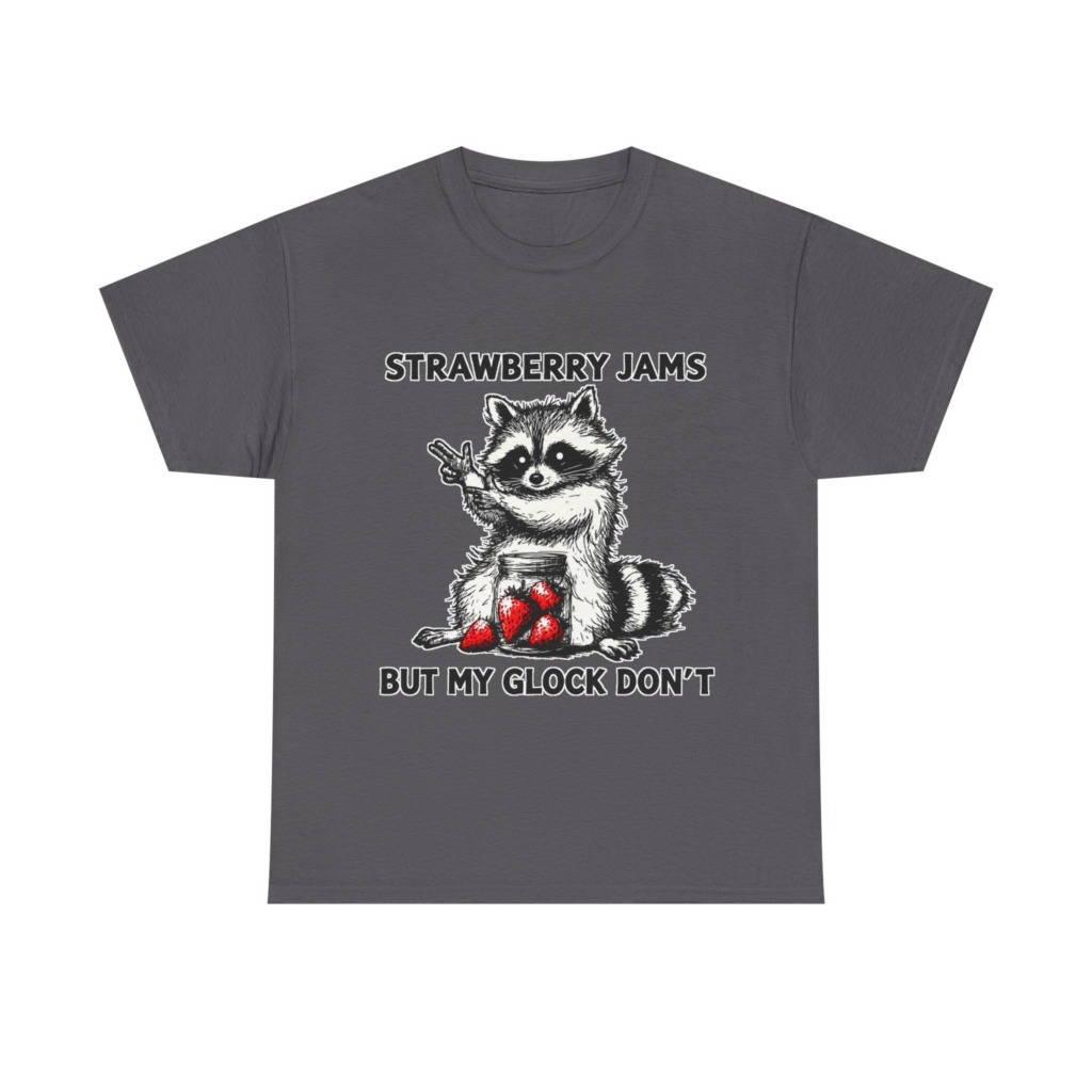 Raccoon 'Strawberry Jams But My Glock Don't' T-Shirt