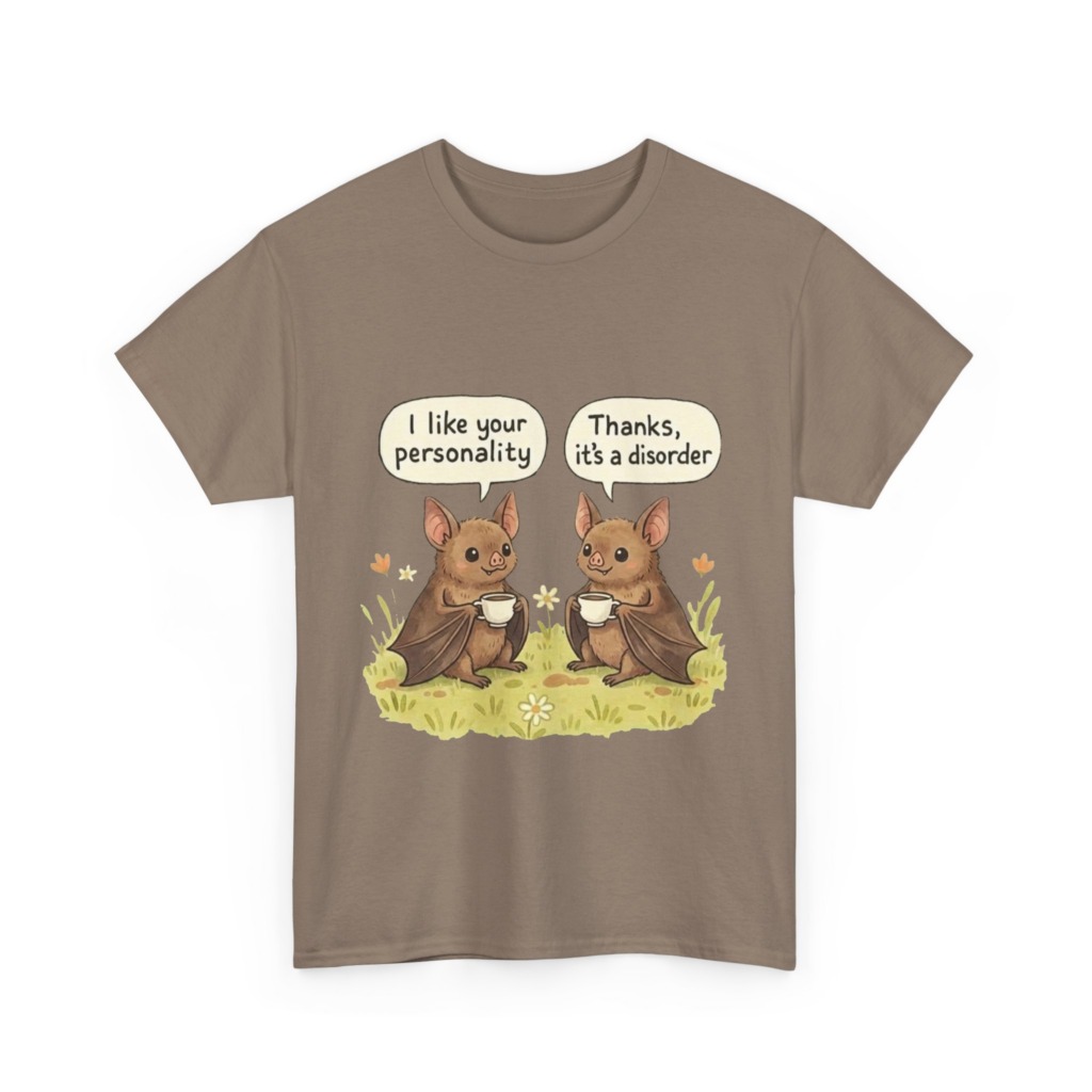 T-Shirt: Funny Bats Personality Disorder Coffee Dialogue