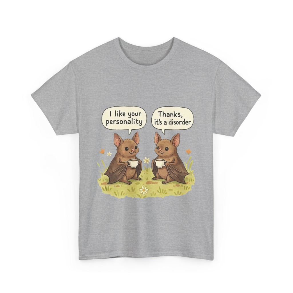 T-Shirt: Funny Bats Personality Disorder Coffee Dialogue