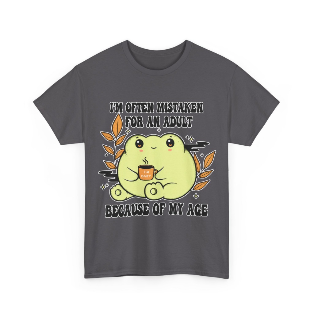 Graphic Tee: 'Mistaken for Adult, I'm Baby' Frog Design
