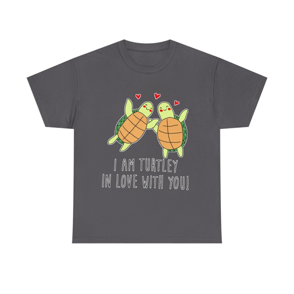 White T-Shirt: 'Turtley In Love' Cute Turtle Couple