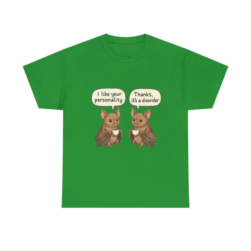 T-Shirt: Witty Bats Coffee 'Personality Disorder' Graphic