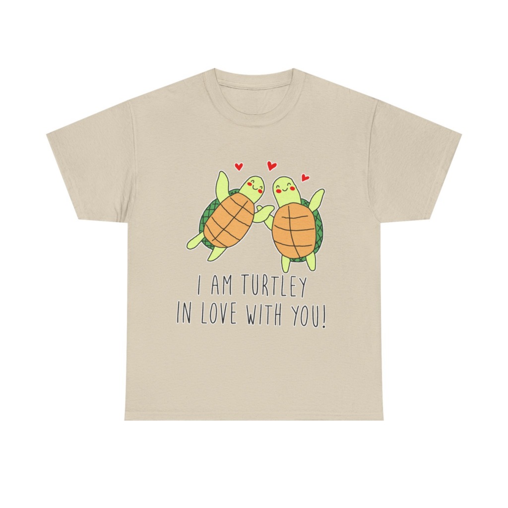 White T-Shirt: 'Turtley In Love' Cute Turtle Couple