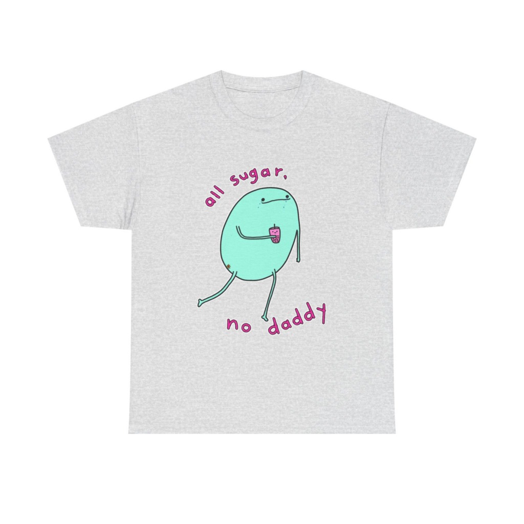 T-Shirt with 'All Sugar, No Daddy' Boba Blob Graphic