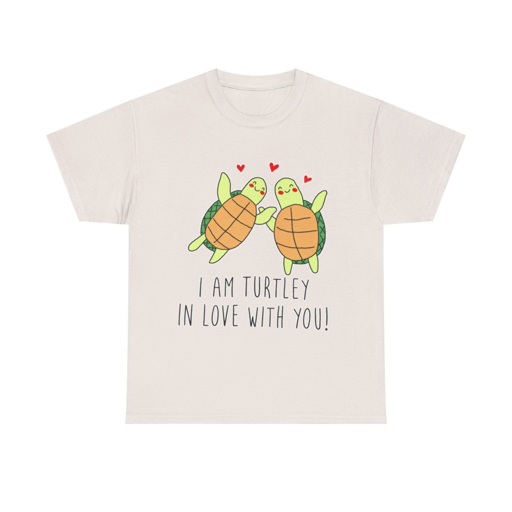White T-Shirt: 'Turtley In Love' Cute Turtle Couple