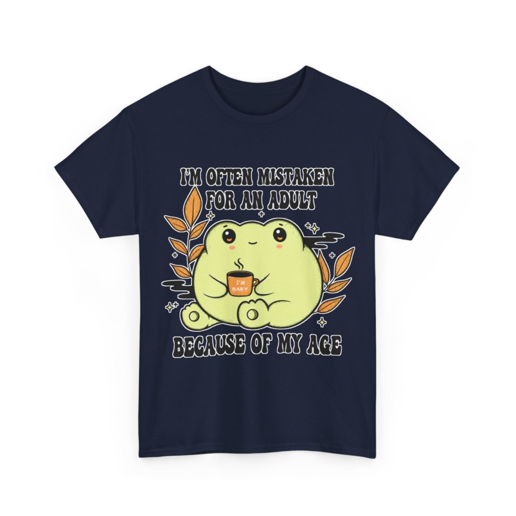 Graphic Tee: 'Mistaken for Adult, I'm Baby' Frog Design