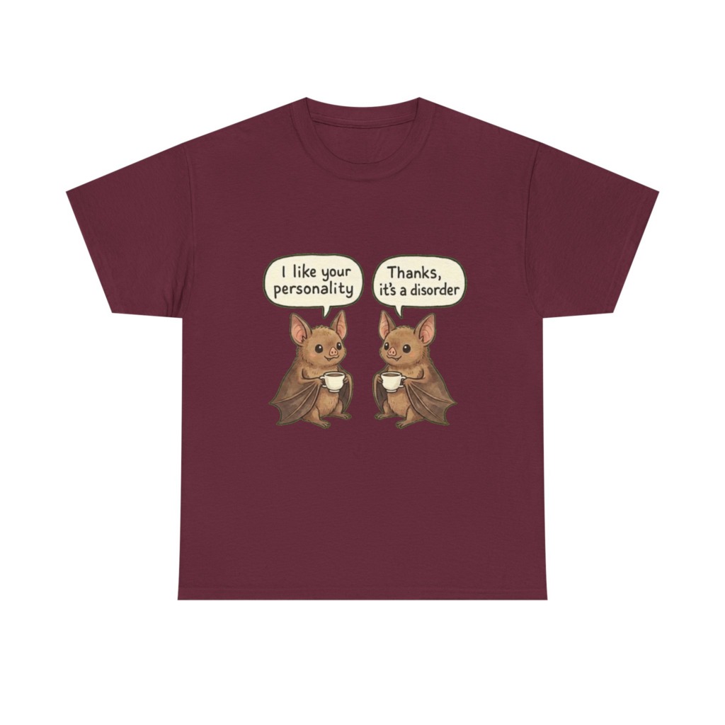 Personality Disorder Bat Coffee Graphic T-Shirt