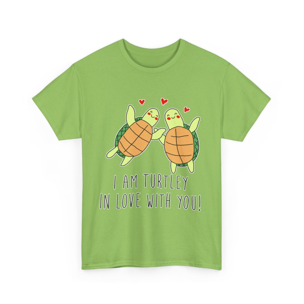 White T-Shirt: 'Turtley In Love' Cute Turtle Couple