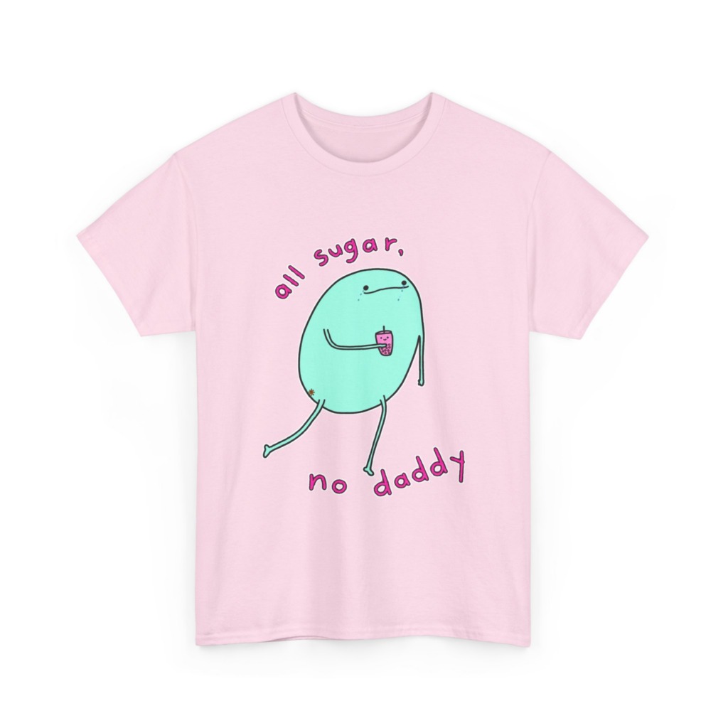 T-Shirt with 'All Sugar, No Daddy' Boba Blob Graphic