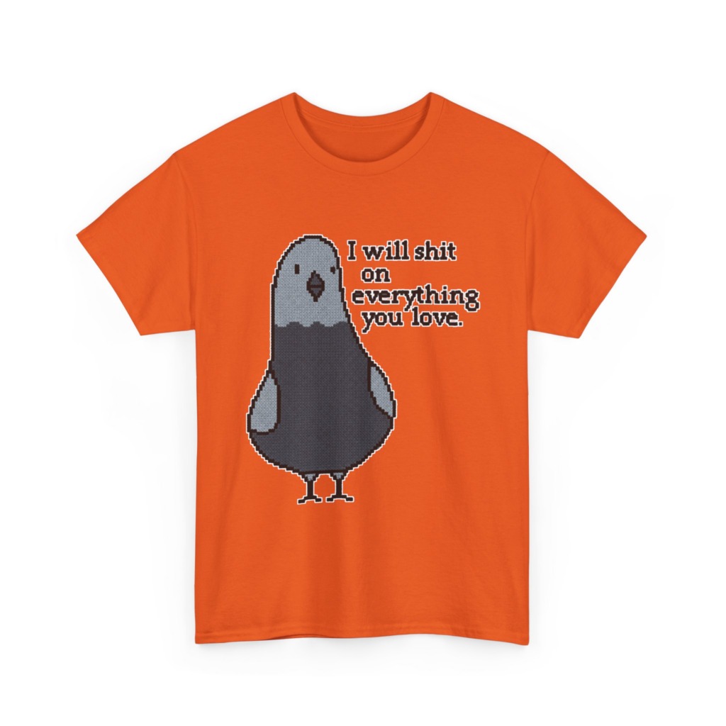 Pixel Art Pigeon Slogan T-Shirt