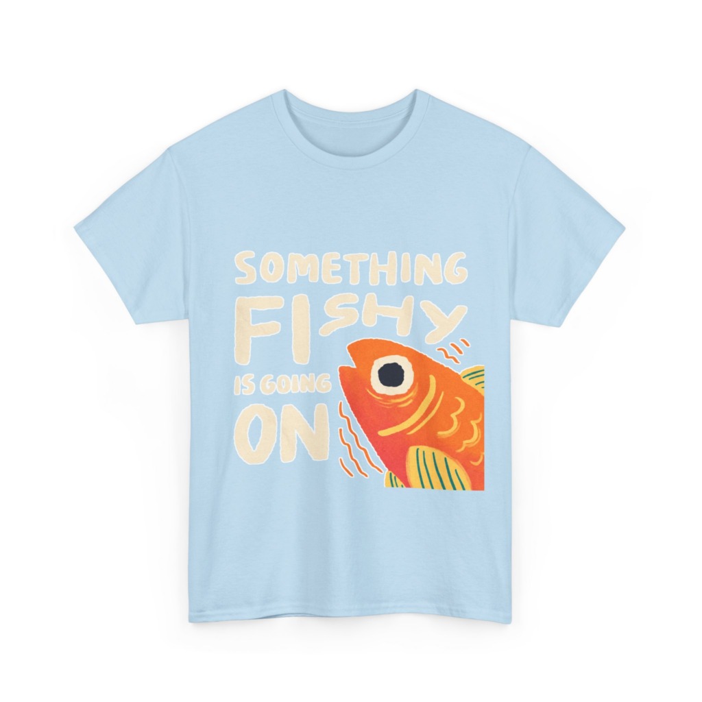 White 'Something Fishy' Orange Fish Graphic T-Shirt
