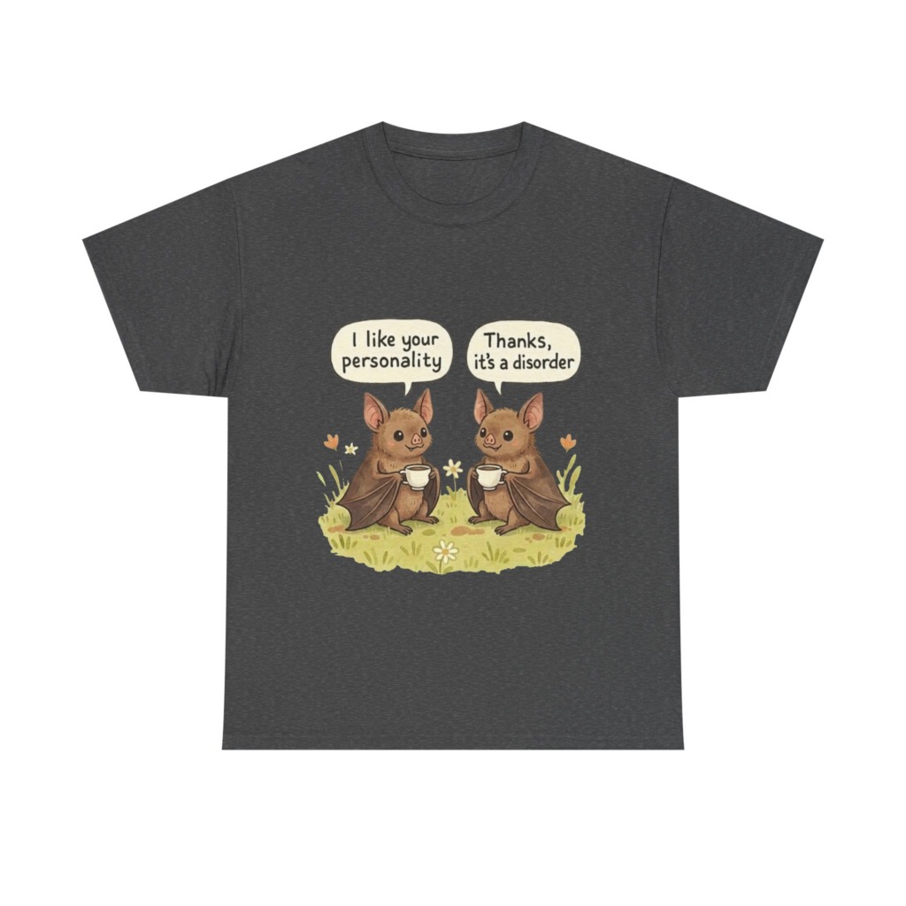 T-Shirt: Funny Bats Personality Disorder Coffee Dialogue