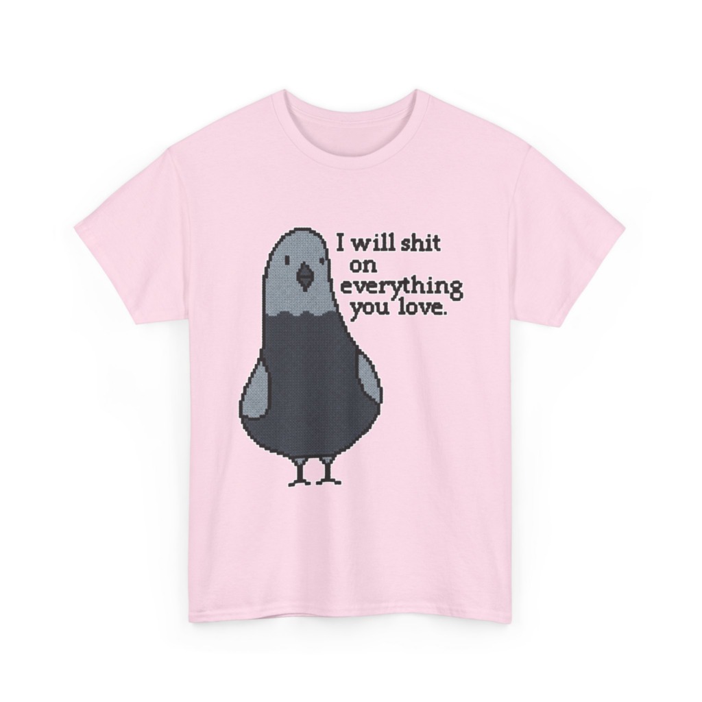 Pixel Art Pigeon Slogan T-Shirt