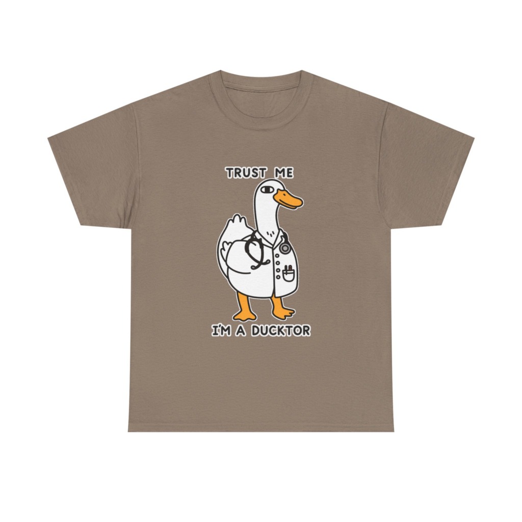 T-shirt with Doctor Duck 'Trust Me, I'm a Ducktor' Print