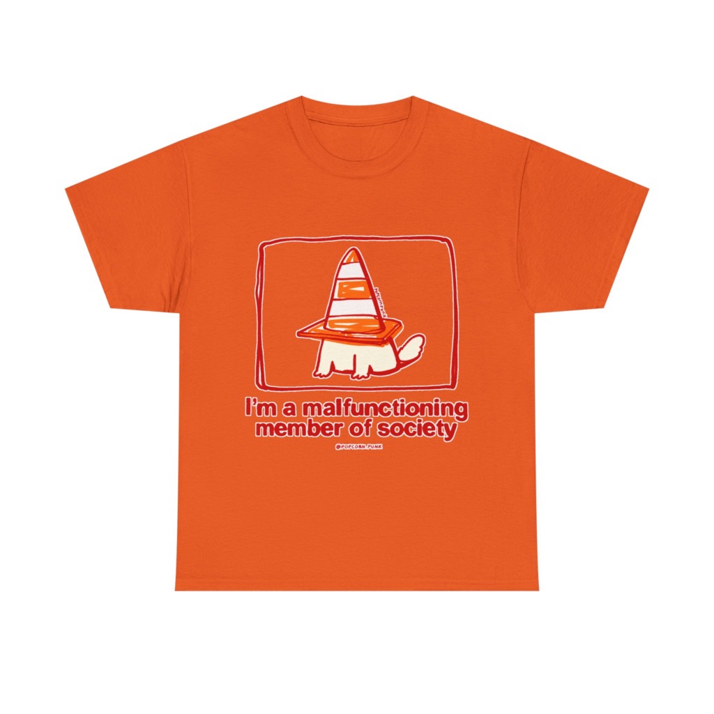 White 'Malfunctioning Member' Dog Graphic T-Shirt