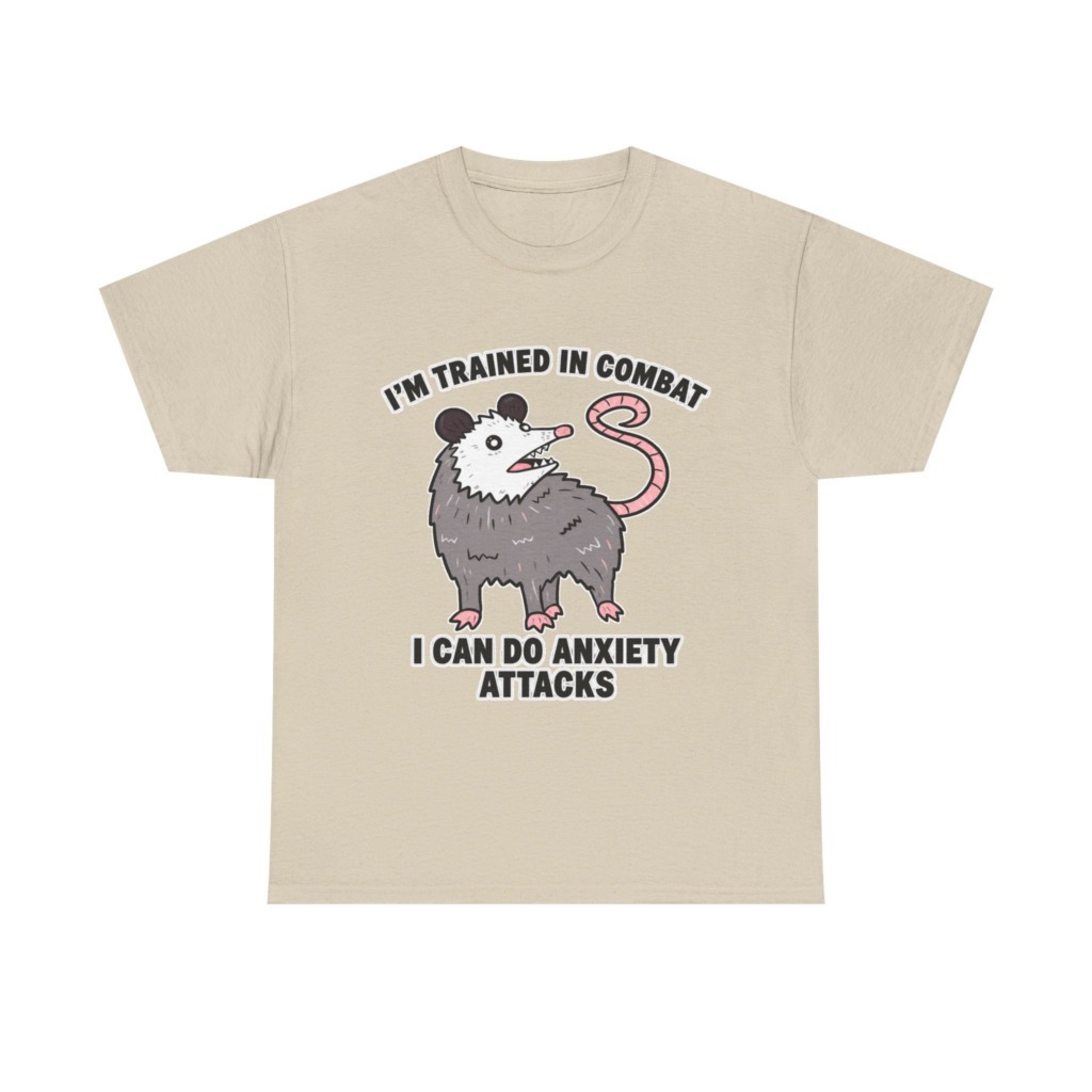 Opossum Combat Anxiety Attack Graphic T-Shirt
