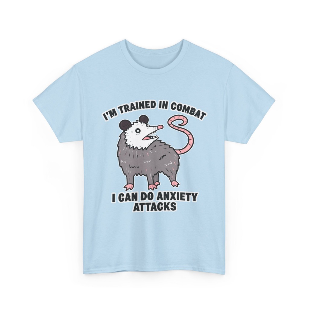 Opossum Combat Anxiety Attack Graphic T-Shirt
