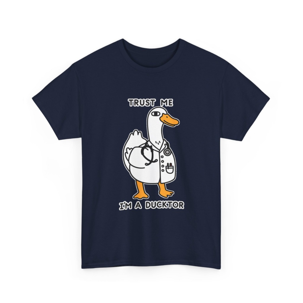 T-shirt with Doctor Duck 'Trust Me, I'm a Ducktor' Print
