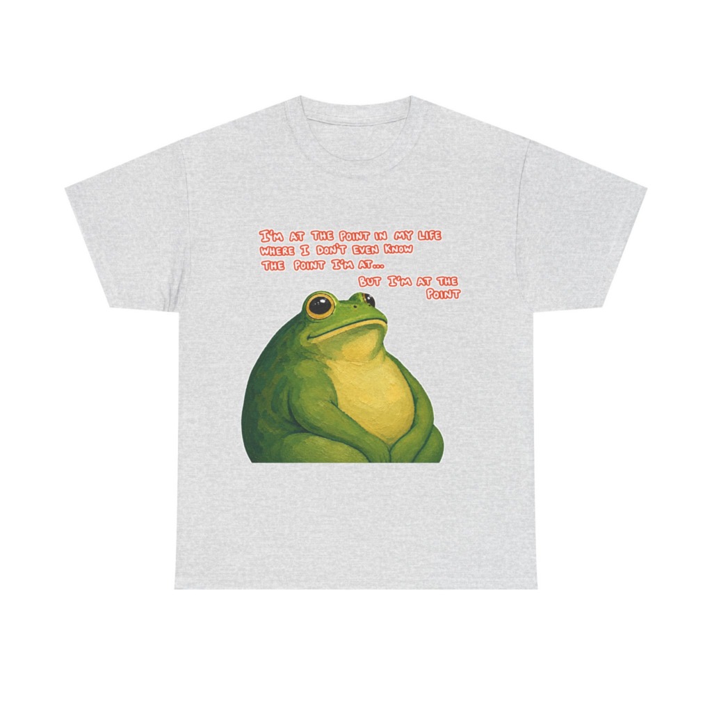 Graphic T-Shirt with Humorous 'I'm At The Point' Frog