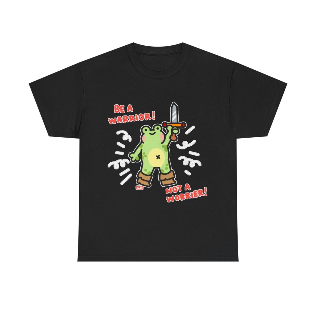 T-Shirt: Be A Warrior Frog With Sword Graphic