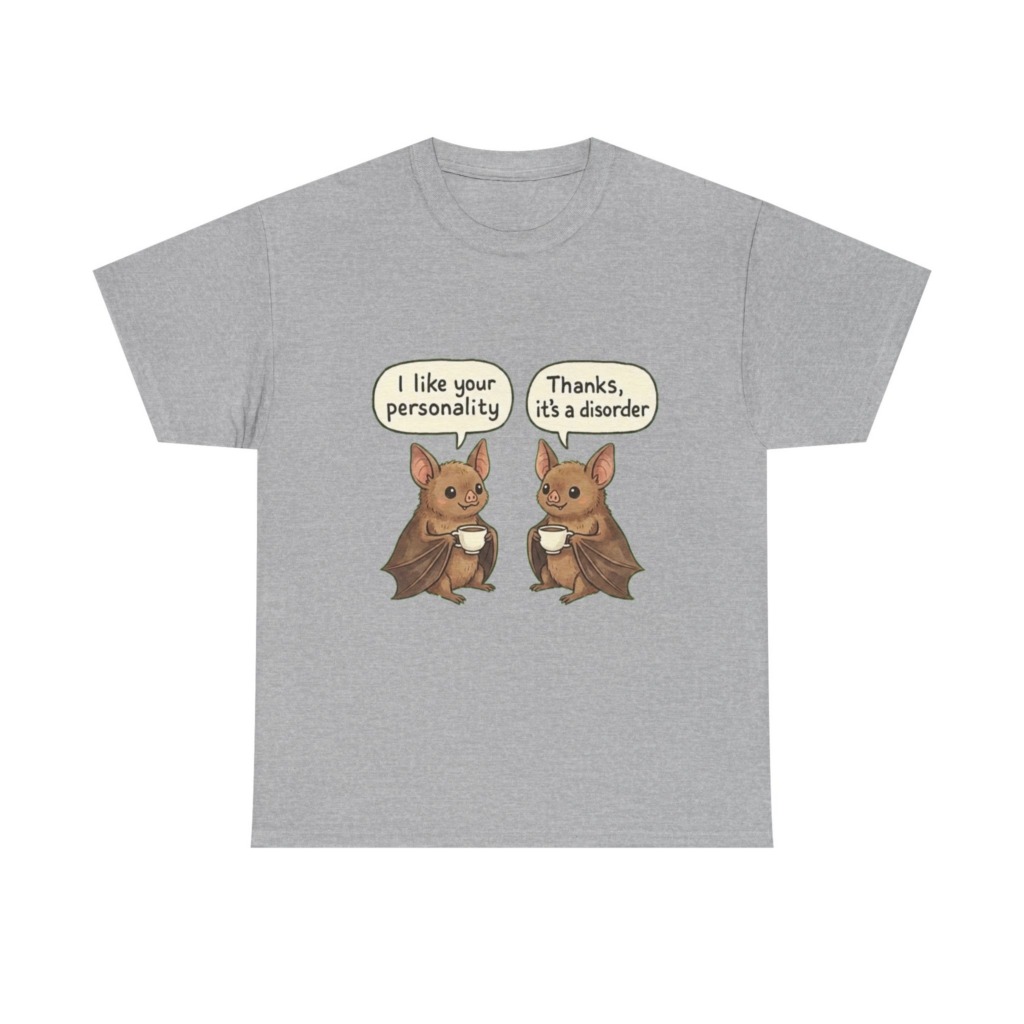 T-Shirt: Cute Bats & 'It's a Disorder' Coffee Graphic