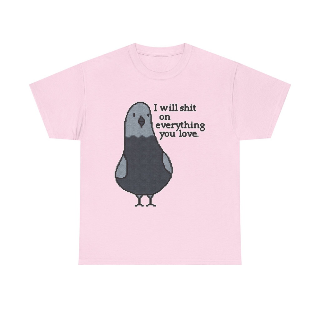 Pixel Art Pigeon Slogan T-Shirt