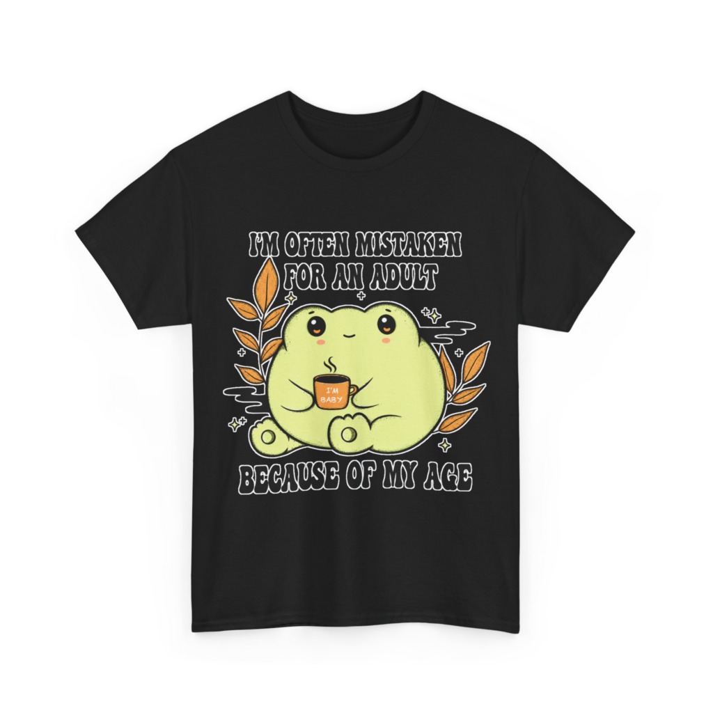 Graphic Tee: 'Mistaken for Adult, I'm Baby' Frog Design