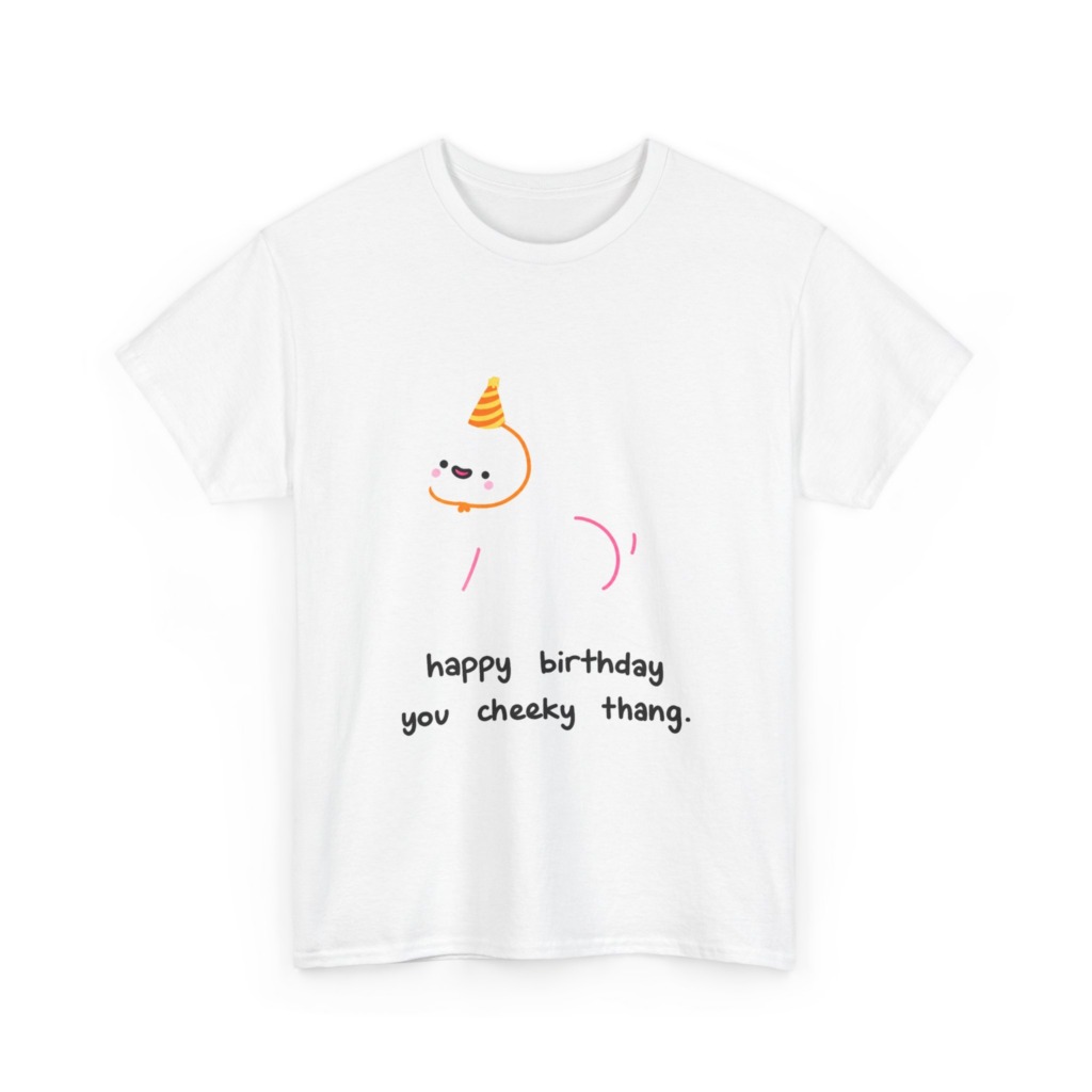 T-Shirt with Cheeky Birthday Seal Graphic Print