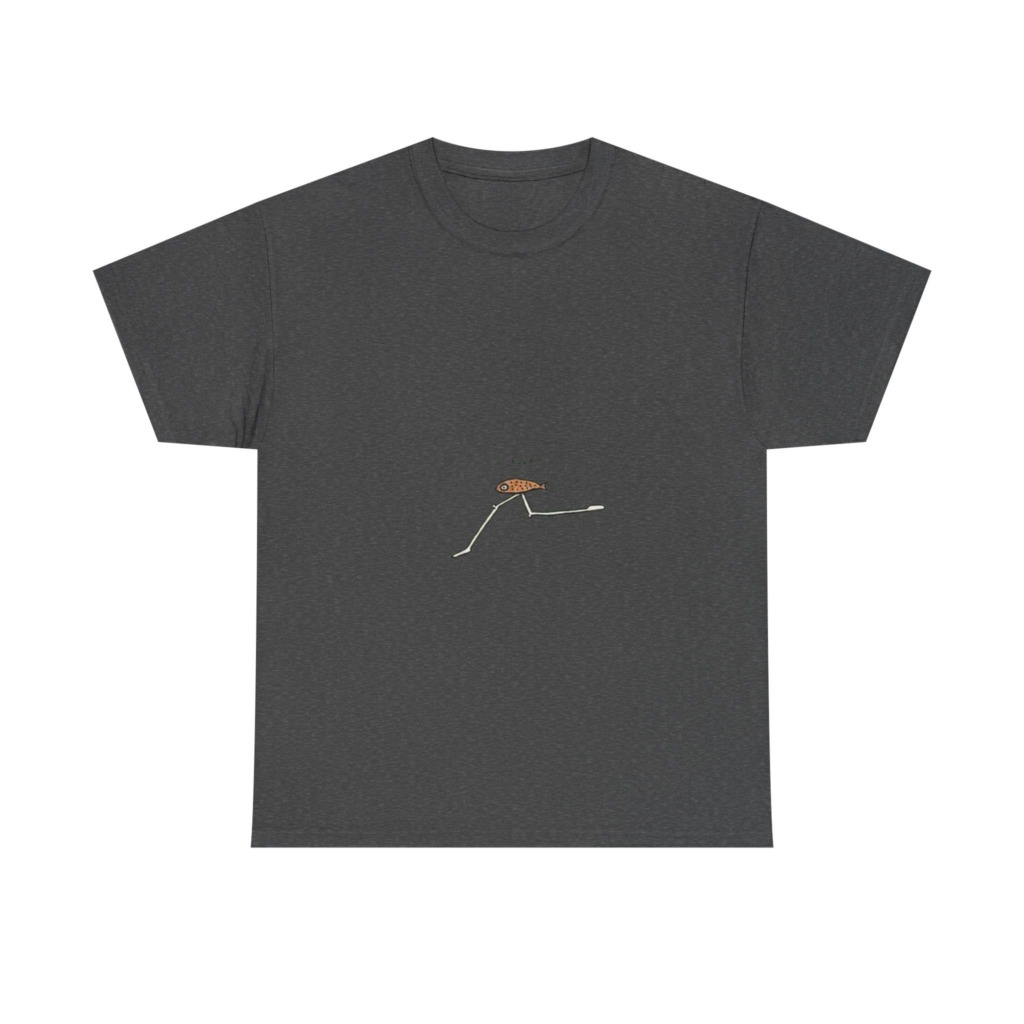 Black 'I FLEE' Fish Graphic T-Shirt