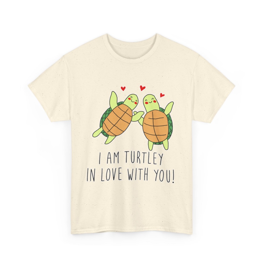 White T-Shirt: 'Turtley In Love' Cute Turtle Couple