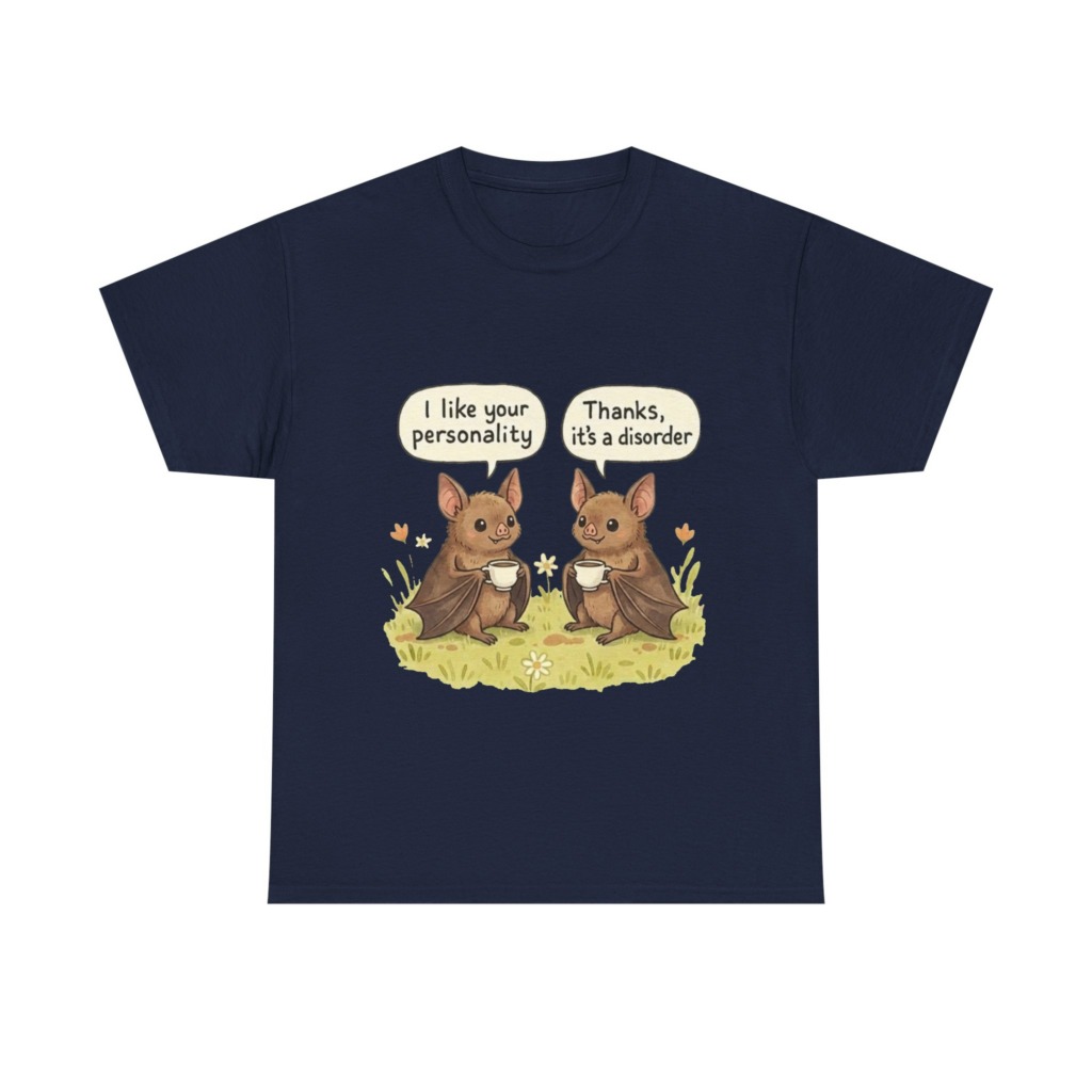 T-Shirt: Funny Bats Personality Disorder Coffee Dialogue