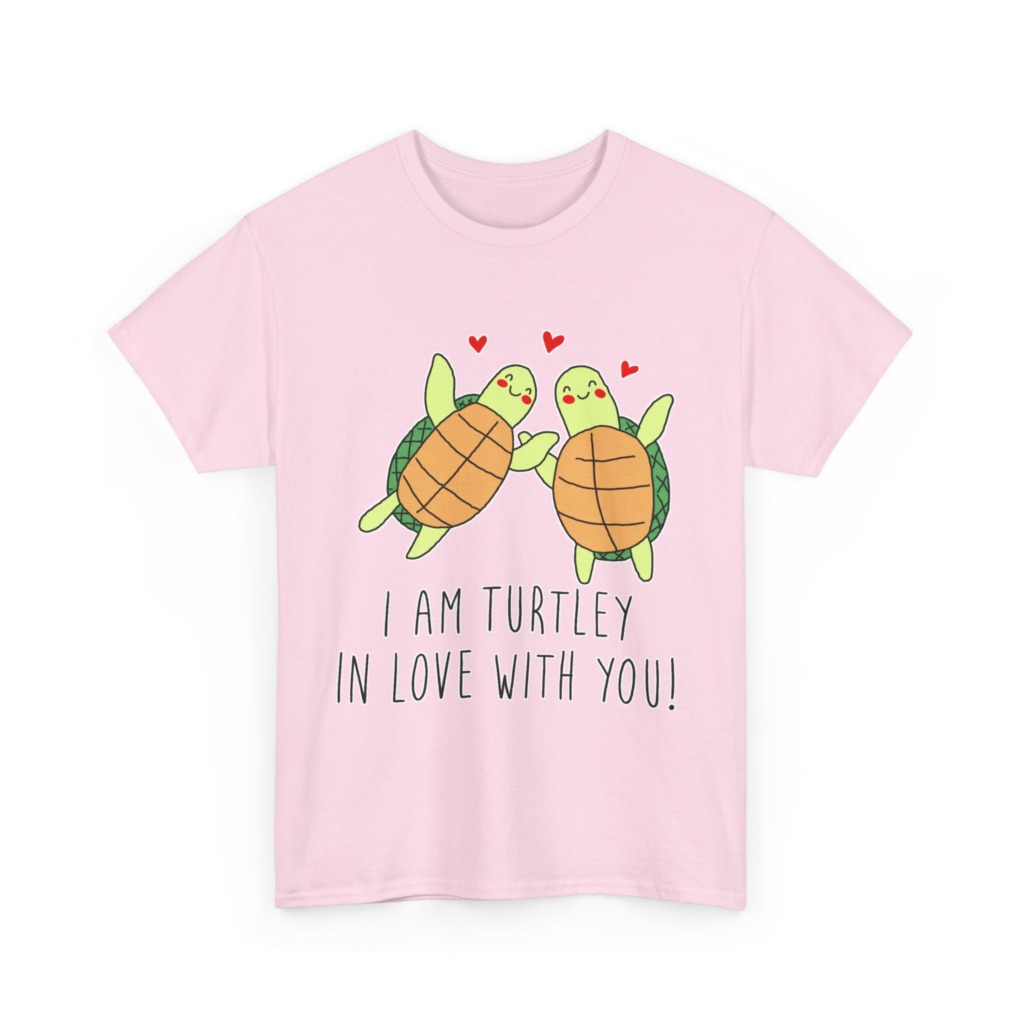 White T-Shirt: 'Turtley In Love' Cute Turtle Couple
