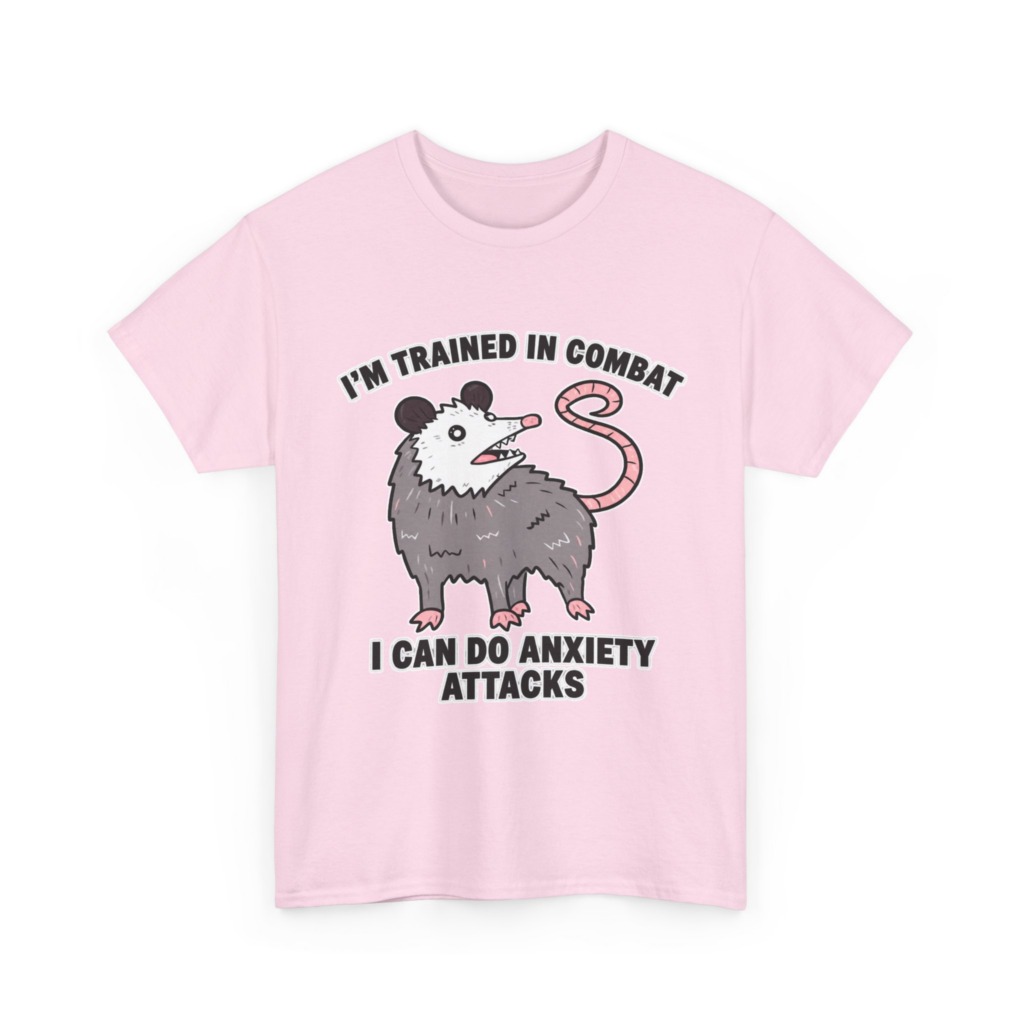 Opossum Combat Anxiety Attack Graphic T-Shirt