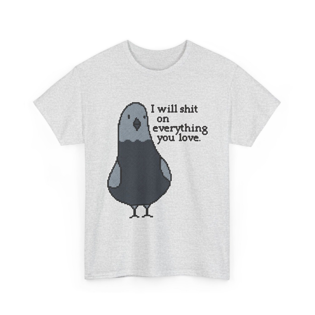 Pixel Art Pigeon Slogan T-Shirt