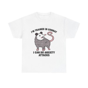 Opossum Combat Anxiety Attack Graphic T-Shirt