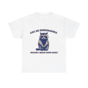Raccoon "Biodegradable" Graphic T-Shirt