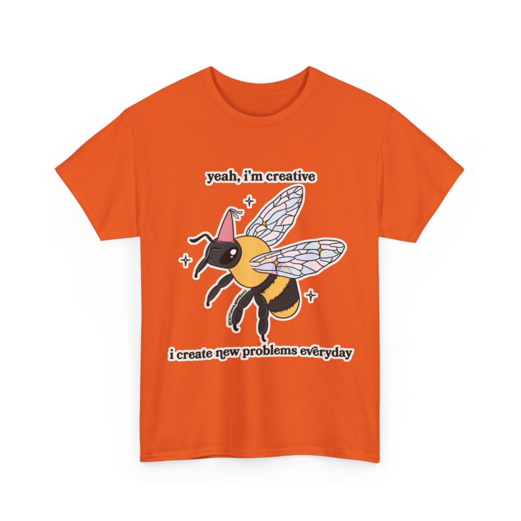 T-Shirt with Creative Party Bee Slogan Print