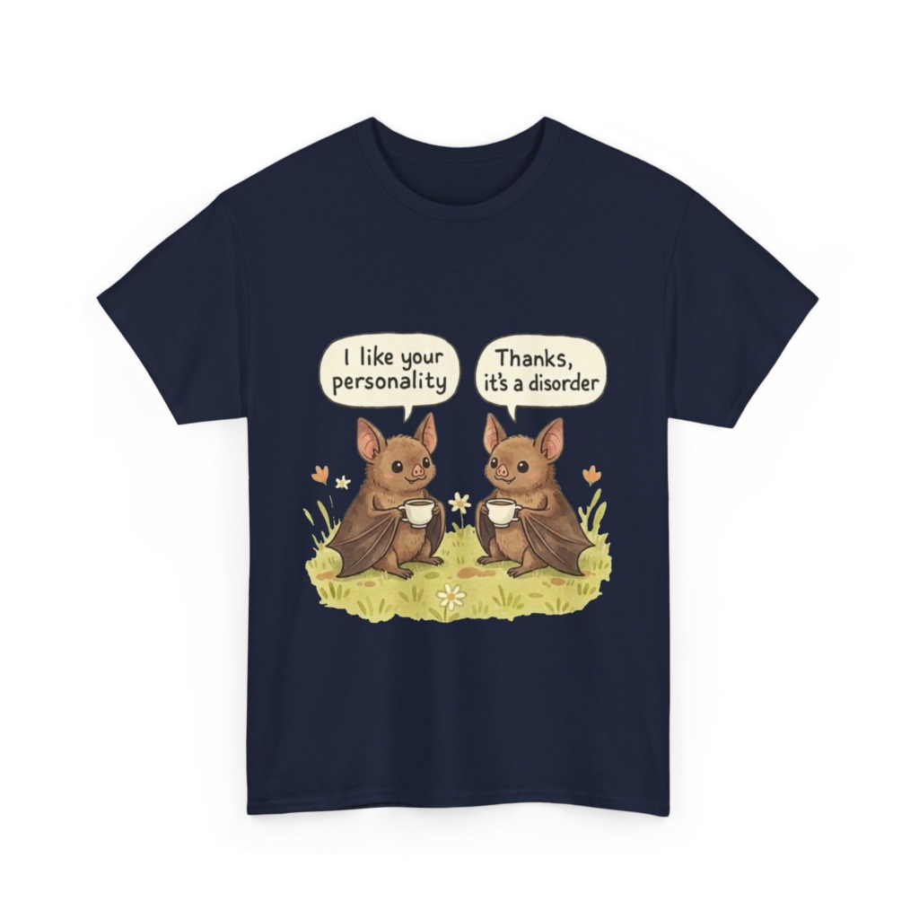 T-Shirt: Funny Bats Personality Disorder Coffee Dialogue